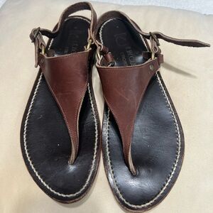 K.Jacques Dionysos Brown Leather Thong Sandals Size 39 | Made in France